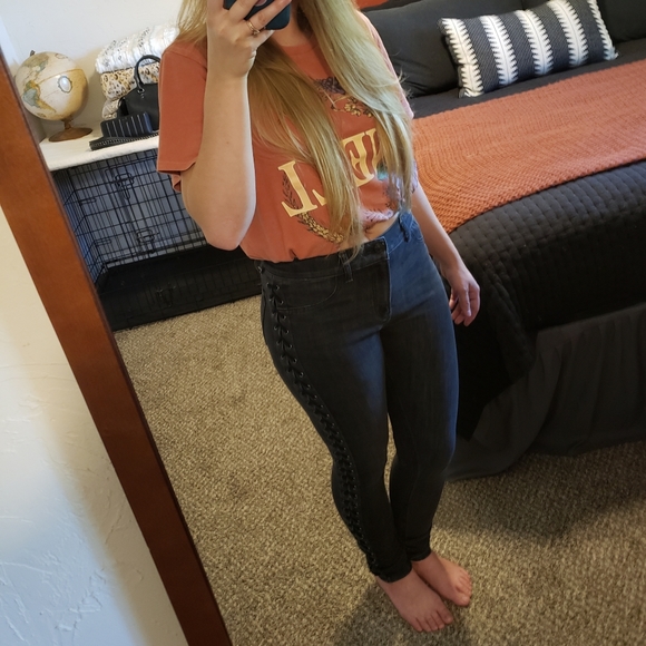 Express Retro Black Skinny Jeans - Picture 8 of 10